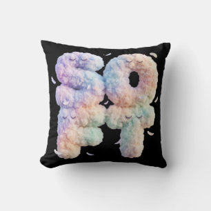 Cojín Decorativo Tipografía Pastel de Nube Suave Kawaii Estética Li