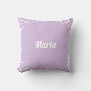 Cojín Decorativo Tipografía personalizada moderna pastel púrpura no