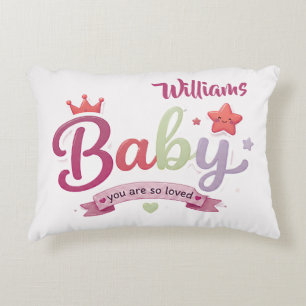 Cojín Decorativo Tipografía personalizada para bebés lindos