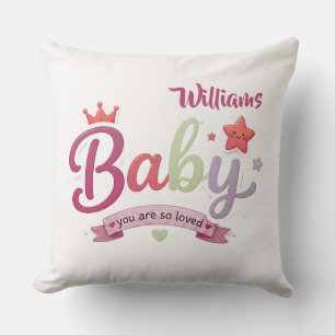 Cojín Decorativo Tipografía personalizada para bebés lindos