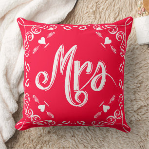 Cojín Decorativo Tipografía Pizarra Señora Novias Rosa o Cualquier