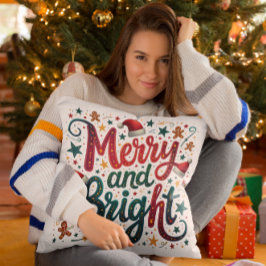 Cojín Decorativo Tipografía retro colorida mora y brillante