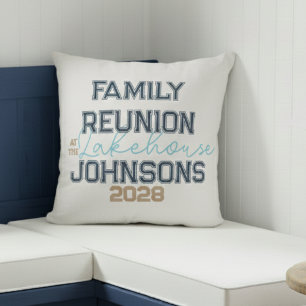 Cojín Decorativo Tipografía retro de la reunión familiar de la casa