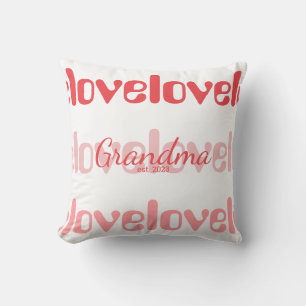 Cojín Decorativo Tipografía Roja Abuela Rosa