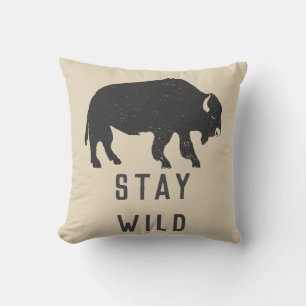 Cojín Decorativo Tipografía Stay Wild Buffalo