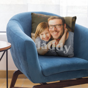 Cojín Decorativo Tipografía superpuesta de papá lindo Foto 