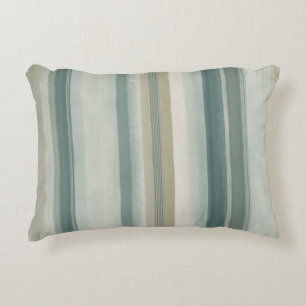 Cojín Decorativo Tira Azul Verde Claro Teal Beige Desgastada