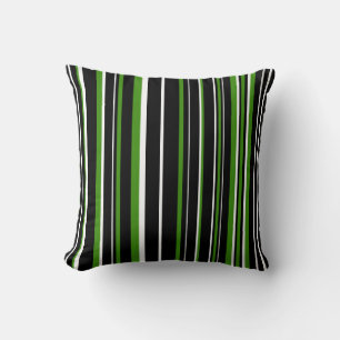 Cojín Decorativo Tira de código de barras negra, verde y blanca