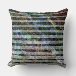 Cojín Decorativo Tira extraña y cuadrados pequeños raspados en líne