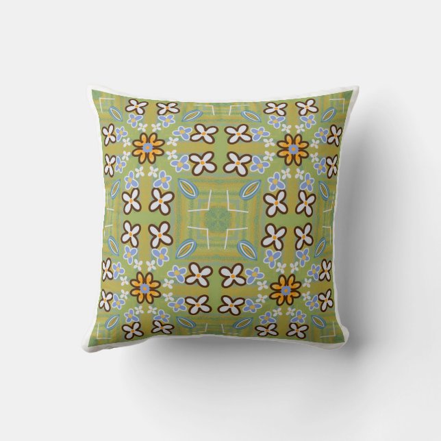 Cojín Decorativo Tírame algo de poder floral  (Reverso)