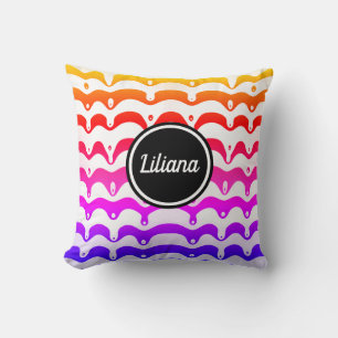 Cojín Decorativo Tiras de goteo psicodélicas del Jazzy Tropical