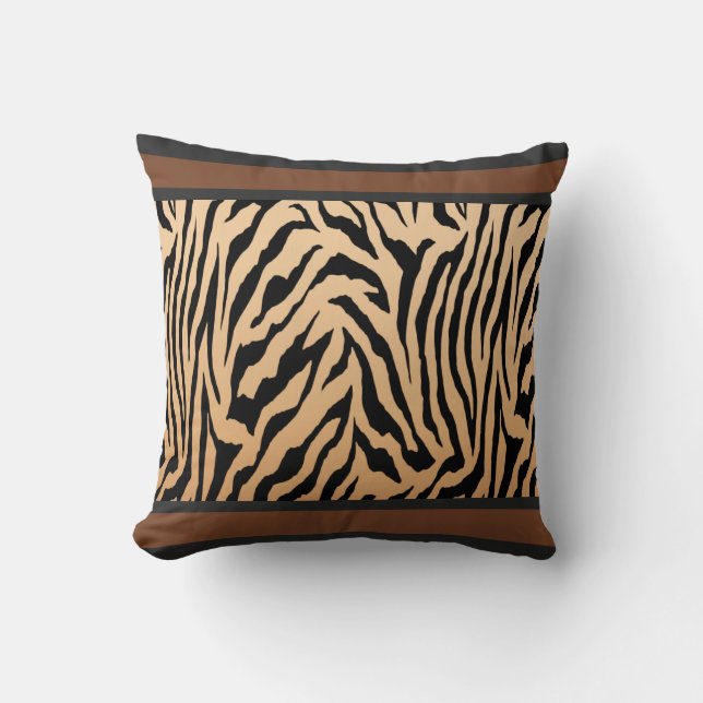 Cojín Decorativo Tiras de tigre a medida (Anverso)