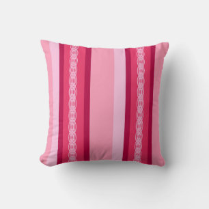 Cojín Decorativo Tiras de toldo de mediados del siglo - rosa y viní