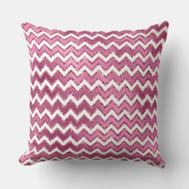 Cojín Decorativo Tiras de Zigzag Blanco Rosa