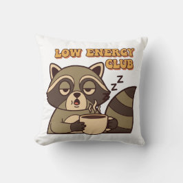 Cojín Decorativo Tired Retro Raccoon Square Throw Pillow