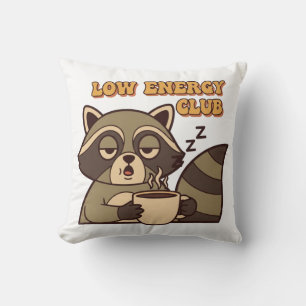 Cojín Decorativo Tired Retro Raccoon Square Throw Pillow