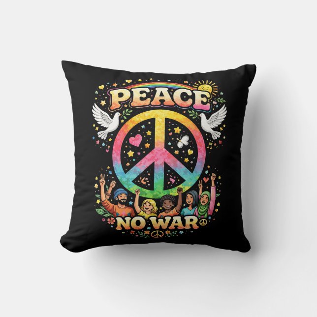 Cojín Decorativo Title: Peace Over War (Anverso)