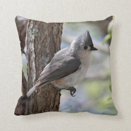 Cojín Decorativo Titmouse copetudo en primavera