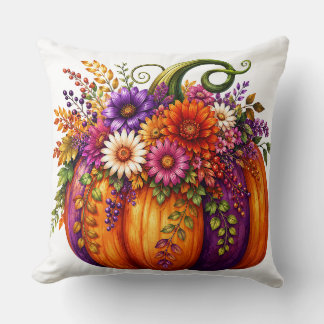 Cojín Decorativo Titre Coussin Citrouille Fleurie d'Automne | Déco 