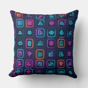 Cojín Decorativo Título: conjunto de iconos para el diseño , Colecc