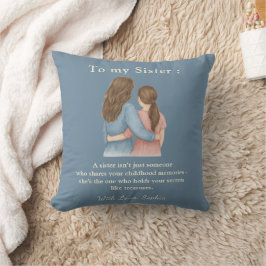 Cojín Decorativo To My Sister – Custom Photo & Message Pillow