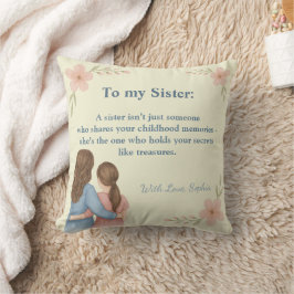 Cojín Decorativo To My Sister – Sweet Personalized Gift Pillow