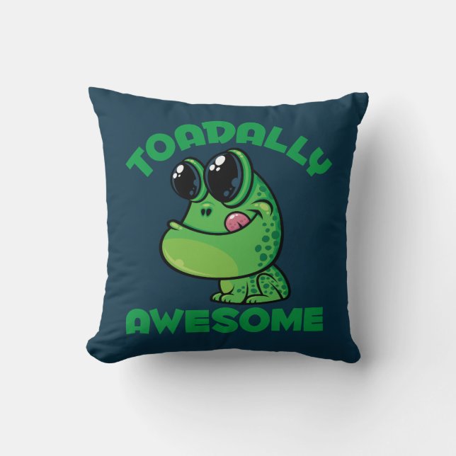 Cojín Decorativo Toad Personalizado feliz y asombroso (Anverso)