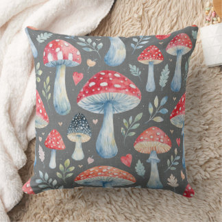Cojín Decorativo toadstool story in watercolor pattern throw pillow