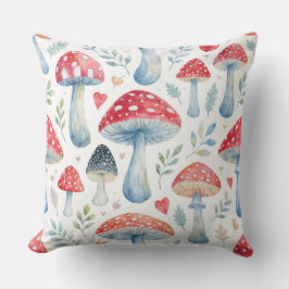 Cojín Decorativo toadstool story in watercolor pattern throw pillow