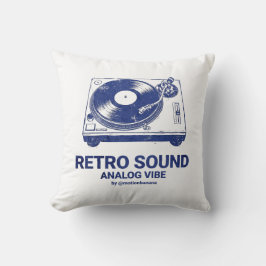 Cojín Decorativo Tocadiscos Vintage Retro de Vinilo Analógico