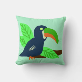Cojín Decorativo Tocan tropical en rama