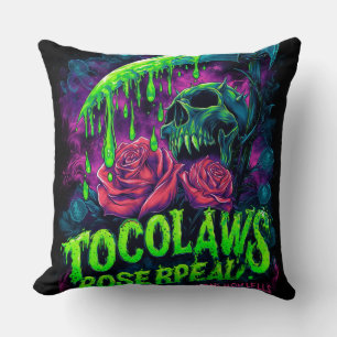 Cojín Decorativo TOCOCLAWS Segador Calavera Limo Rosa Horror