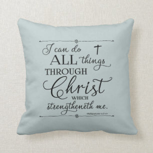 Cojín Decorativo Todas las cosas por medio de Cristo - Filipenses 4