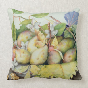Cojín Decorativo Todavía vida con los ciruelos, las nueces y el