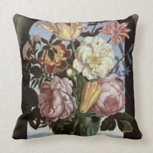 Cojín Decorativo Todavía vida de flores en un vidrio de consumición