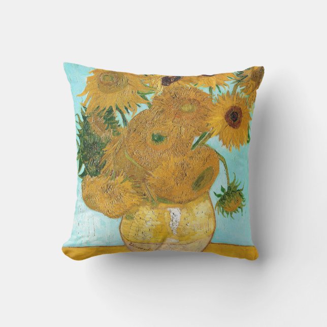 Cojín Decorativo Todavía vida - florero con doce girasoles Van Gogh (Anverso)