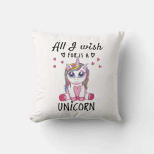 Cojín Decorativo Todo lo que deseo es un Unicornio
