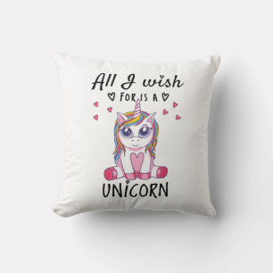 Cojín Decorativo Todo lo que deseo es un Unicornio