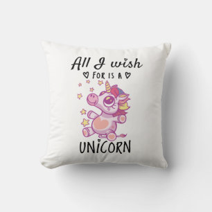 Cojín Decorativo Todo lo que deseo es un Unicornio