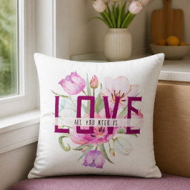 Cojín Decorativo Todo lo que necesitas es amor Floral