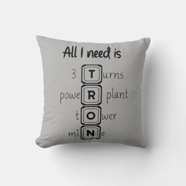 Cojín Decorativo Todo lo que necesito es TRON (Anverso)