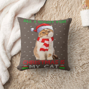 Cojín Decorativo Todo Lo Que Quiero De Los Navidades Es Mi Gato Feo