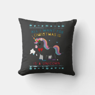 Cojín Decorativo Todo lo que Quiero para Navidad es un Jersey Feo d