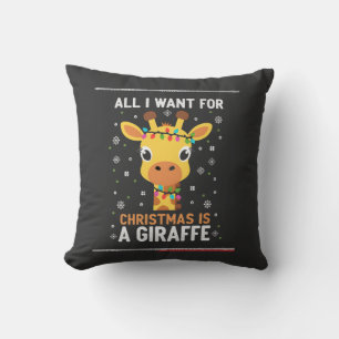 Cojín Decorativo Todo lo que quiero para Navidad es una jirafa Anim