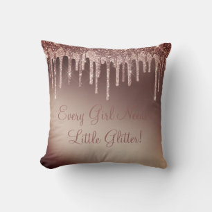 Cojín Decorativo Todos los Chicas necesitan un pequeño Purpurina Ro