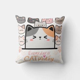 Cojín Decorativo Todos los días es Cat-urday