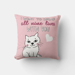 Cojín Decorativo Todos los nueve viven con ustedes Romantic cat Val