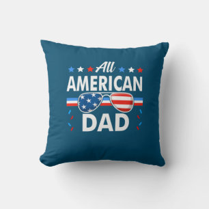 Cojín Decorativo Todos los Papá Americanos 4 de Julio Coincidiendo