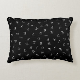 Cojín Decorativo Todos los signos del zodiaco blancos sobre fondo n