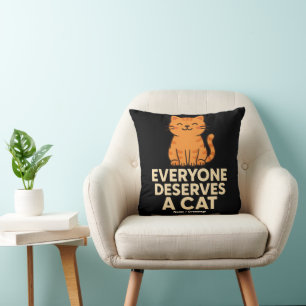 Cojín Decorativo Todos merecen un gato Naranja lindo tabby amor por